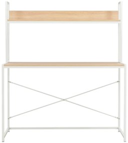 Secretária de computador 120x60x138 cm branco e carvalho