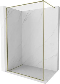 Mexen Kioto-F parede de duche Walk-in com moldura 100 x 202 cm, transparente 8 mm, dourada - 800-100-104-50-00