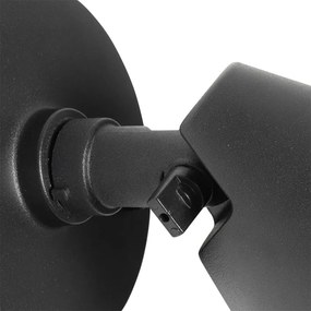 Candeeiro de parede exterior moderno preto IP44 ajustável - Ciara Moderno