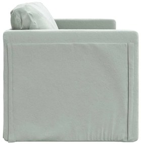 Sofá-cama sem pés 122x204x55 cm veludo cinzento-claro