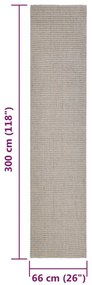 Tapete de sisal para poste arranhador 66x300 cm cor areia