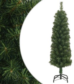 vidaXL Árvore de Natal artificial fina com suporte 150 cm PVC verde