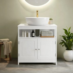 Armário de casa de banho para lavatório (NÃO INCLUIDO) 30 x 60 x 60 cm Branco