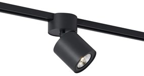 Foco moderno preto para sistema de calha monofásico GU10 70mm - Iconic Roto