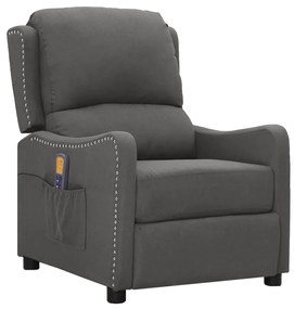 339031 vidaXL Poltrona de massagens tecido cinzento-escuro