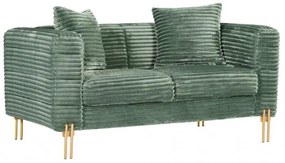 Sofá LARIOS, 2 lugares, tecido corduroy 157 x 84 x 71 cm verde light