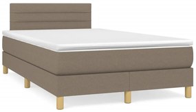 Cama boxspring c/ colchão 120x190cm tecido castanho-acinzentado