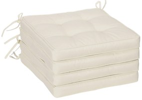 Outsunny Conjunto de Almofadas para Cadeiras de Jantar 42x42x5 cm Jogo de 4 Peças Almofadas para Cadeiras de Jardim Impermeáveis Creme | Aosom Portugal