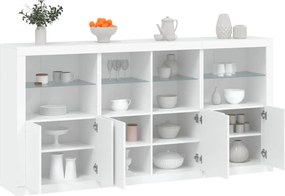 vidaXL Aparador com luzes LED 202x37x100 cm branco