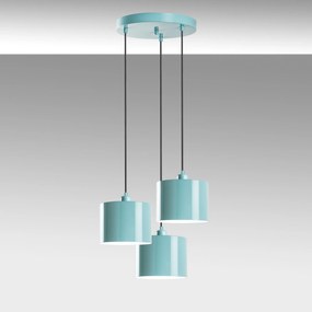 Chandelier Duz – Turquesa – Diâmetro 45 cm, Altura Total 75 - 110 cm