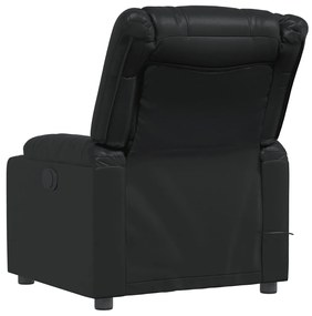 Poltrona de massagens reclinável couro artificial preto