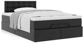 Estrutura de cama otomana com colchão 120x200 cm preta