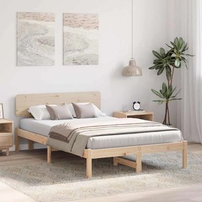 Cama com cabeceira 120x200 cm de madeira de pinho