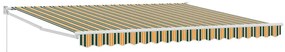 Toldo Retrátil Manual vidaXL Verde e Amarelo 400x300 cm