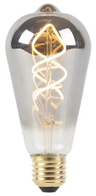 Lâmpada de filamento torcido LED regulável E27 vitro fumê 100lm 2100K