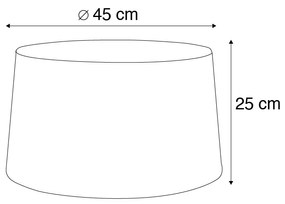 Abajur de linho branco 45 cm