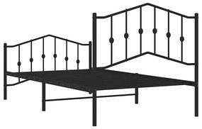 Estrutura de cama com cabeceira e pés 100x190 cm metal preto