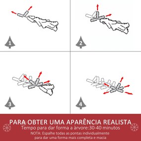 HOMCOM Árvore de Natal Artificial 180cm Ignífugo com 493 Ramos Folhas