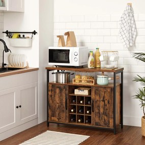 Aparador 100 x 35 x 81,4 cm castanho vintage-preto