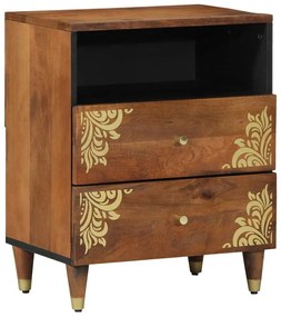 vidaXL Armário de Cabeceira com gaveta castanho mel 50 x 33 x 62 cm