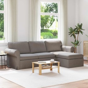 vidaXL Sofá Cinzento-acastanhado 215 x 138 x 80 cm tecido