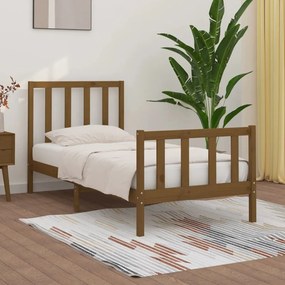 Estrutura cama de solteiro 90x190cm madeira maciça castanho mel