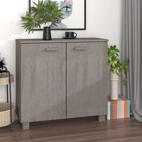 vidaXL Aparador HAMAR 85x35x80 cm pinho maciço cinza-claro