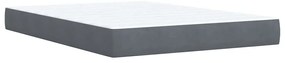 Cama com molas/colchão 140x200 cm veludo cinzento-escuro