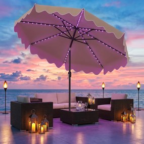 Guarda sol de Jardim, 280 x 280 x 250 cm (BASE NÃO INCLUIDA), Iluminação LED Integrada, Bege