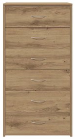 Aparador com 6 gavetas 50x34x96 cm madeira carvalho artisiano