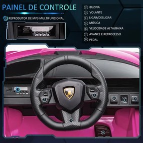 Carro Elétrico Lamborghini SIAN 12V com Controlo Remoto - Rosa