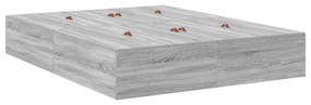 Estrutura de Cama de Armazenamento vidaXL Cinza Sonoma 140x200 cm