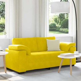vidaXL Sofá-luvas 140 cm veludo amarelo