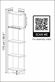 Estante Alis – Branco – 45,2 cm x 21,6 cm x 180 cm