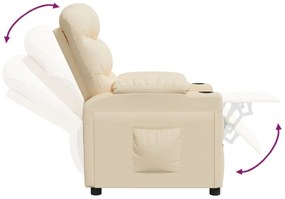 Poltrona reclinável tecido cor creme