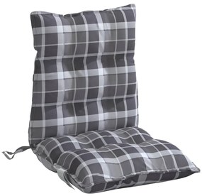 Almofadões cadeira encosto baixo 6 pcs oxford xadrez cinzento