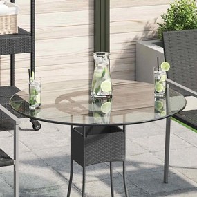 vidaXL Tampo de mesa em vidro temperado, redondo, 800 mm