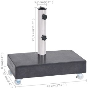 Base para guarda-sol 45x25x8 cm granito preto