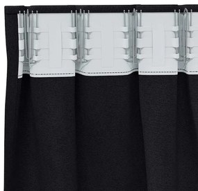 Cortinas com cortinas 2 pcs Preto 260 x 140 cm Poliéster