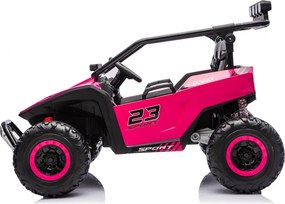 Buggy elétrico para Crianças 24V, 4x200W, 2 lugares TURBO 23, Rodas Espuma EVA, Assento Couro ecológico Rosa