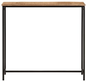 Mesa consola 80x30x74 cm madeira de mangueira maciça e ferro