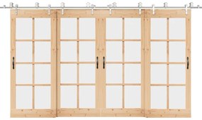 Kit ferragens p/ porta deslizante 400cm aço inoxidável prateado