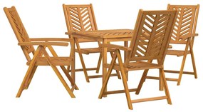 Conjunto de Jantar de 5 Peças Madeira Sólida Acácia