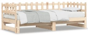 Estrutura sofá-cama de puxar 2x(90x190) cm pinho maciço