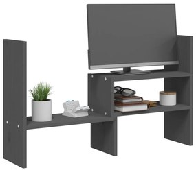 Suporte para monitor (39-72)x17x43 cm pinho maciço cinzento