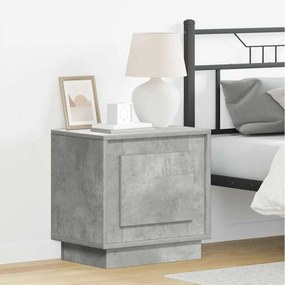 vidaXL Cômodas de Cabeceira com Luzes LED 2 pcs Cinza Concreto 44x34,5x45 cm