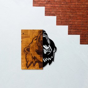 Acessório Decorativo de Parede Ayi 2 – Nogueira e Preto – 49 x 58 cm