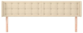 Cabeceira de cama c/ abas tecido 203x16x78/88 cm creme