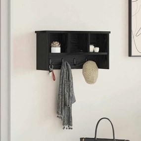 vidaXL Cabideiro de Parede Carvalho preto 50 x 16 x 26 cm
