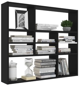 Estante de parede 90x16x78 cm contraplacado preto